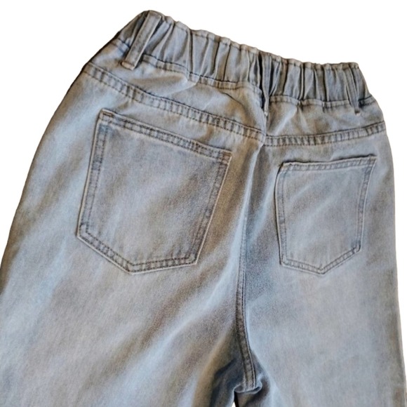 Grace Chow Jeans Size 8 WIDE LEG Distressed Painted Straight  Baggy 100% Cotton - Picture 10 of 16